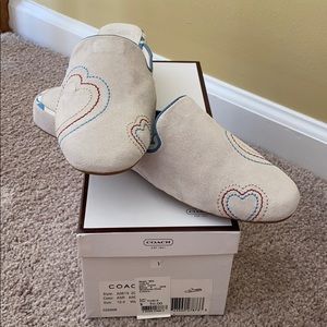 COACH slippers - new in box - off white color!